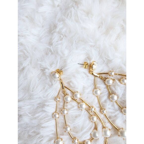 🎀 J. CREW Oversized Pearl Teardrop Dangle Earrings - Picture 4 of 4